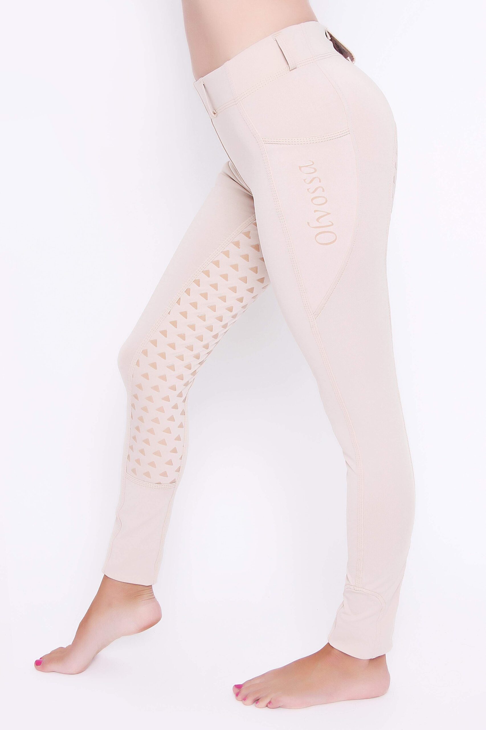 Beige Full Seat Riding Leggings - Image 3